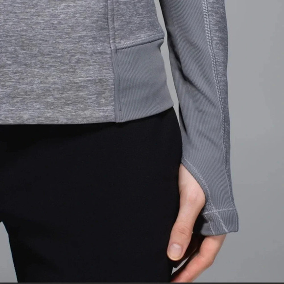 ! LULULEMON Bhakti Yoga Jacket Grey Heathered Slate Double Zip High Coll… - Picture 3 of 9